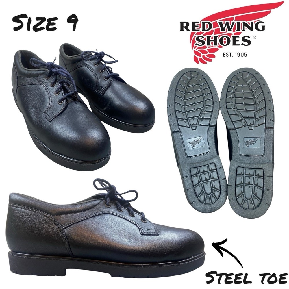 Red Wing Worx Women's Sz 8M Shoes Black Leather Safety Toe Comfort Work Sneakers